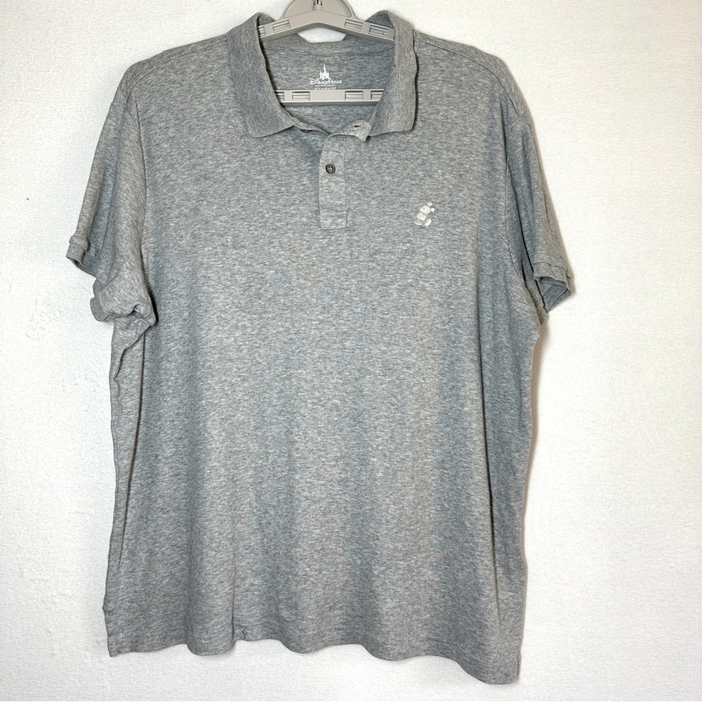 Disney Parks Gray Polo Shirt Men's XXL Modern Fit Embroidered Mickey Mouse